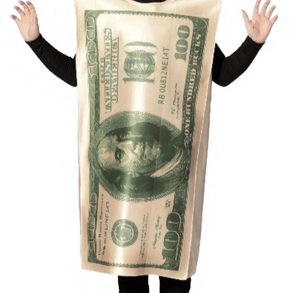 Rasta Imposta Dollar 100 Bill Costume Unisex Child Kid's Size Medium 7-10